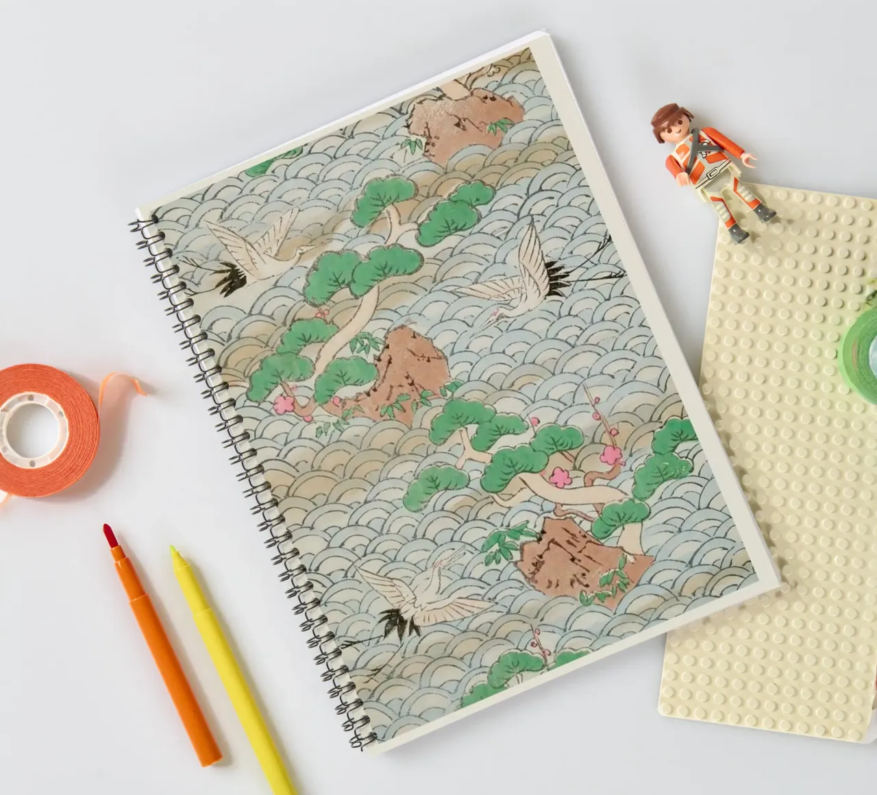 Shin-Bijutsukai - Flight Over Mountains spiral notebook by Vintage by JUNIQE
