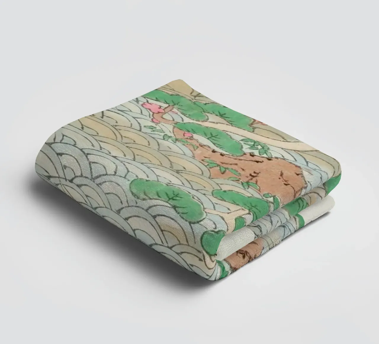 Shin-Bijutsukai - Flight Over Mountains asciugamano da bagno da Vintage by JUNIQE
