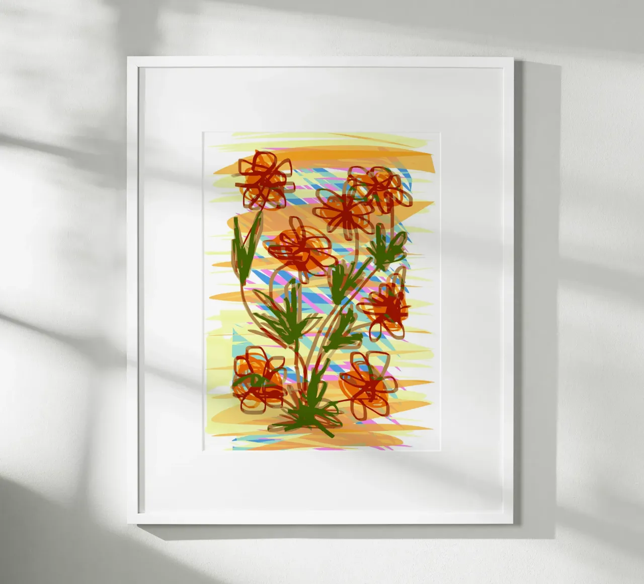 Vortice del giardino al tramonto poster con telaio in plastica da EDMPROJECT