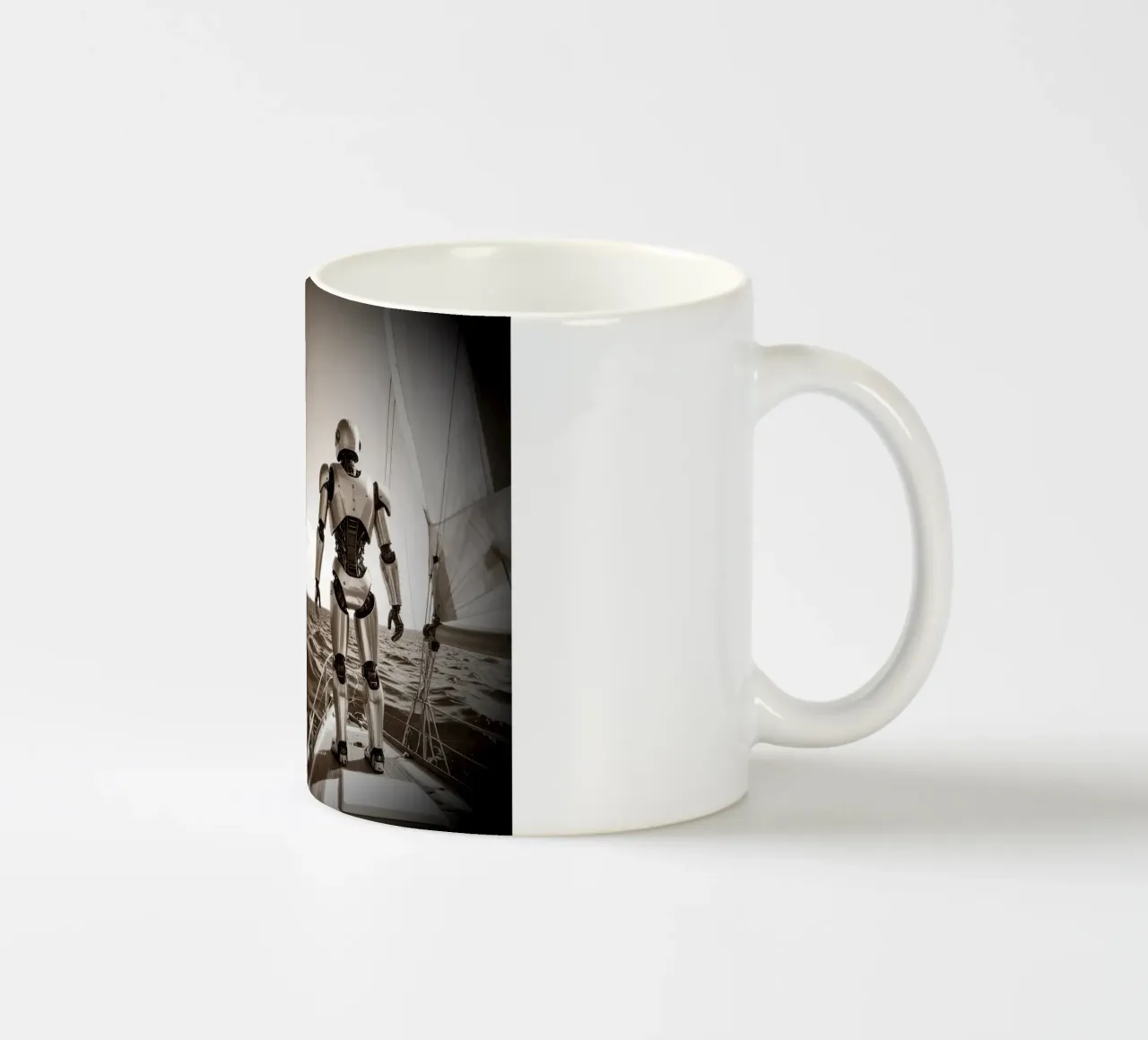 ROBOT SUR UN VOILIER. Vintage tazza in ceramica da Thierry vobmann photography