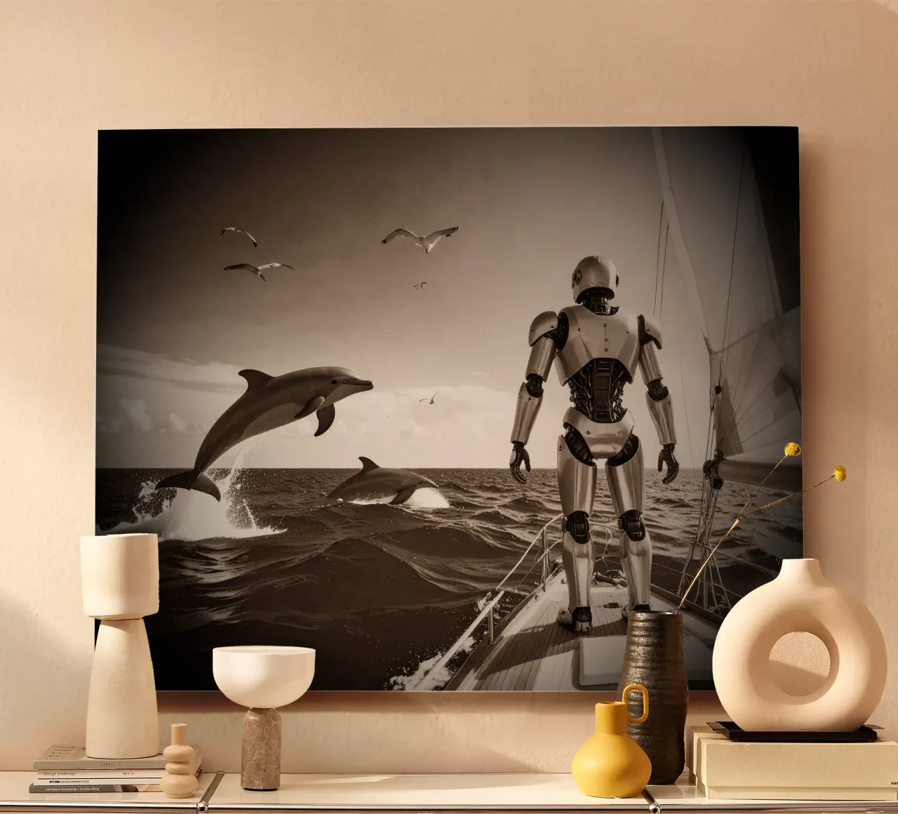 ROBOT SUR UN VOILIER. Vintage alluminio dibond da Thierry vobmann photography