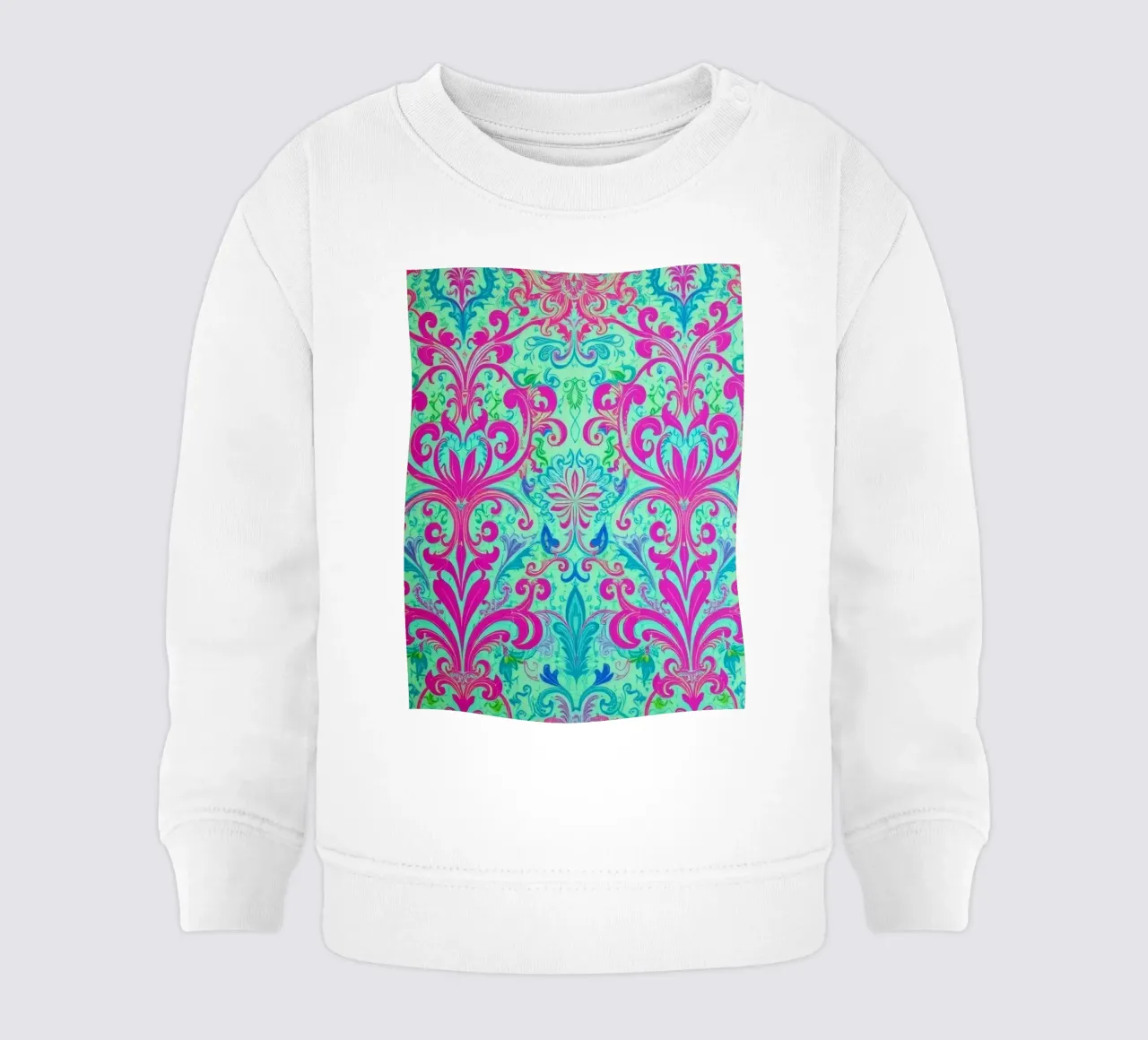 Motivo floreale colorato con disegni intricati felpa neonato da DesignDoodle