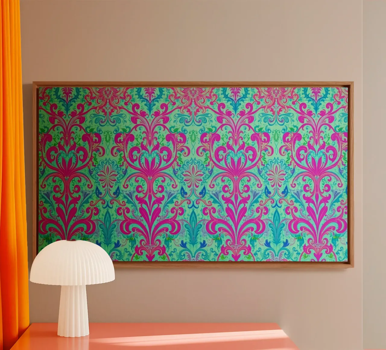 Kleurrijk bloemenpatroon met ingewikkelde ontwerpen canvas met Baklijst van DesignDoodle