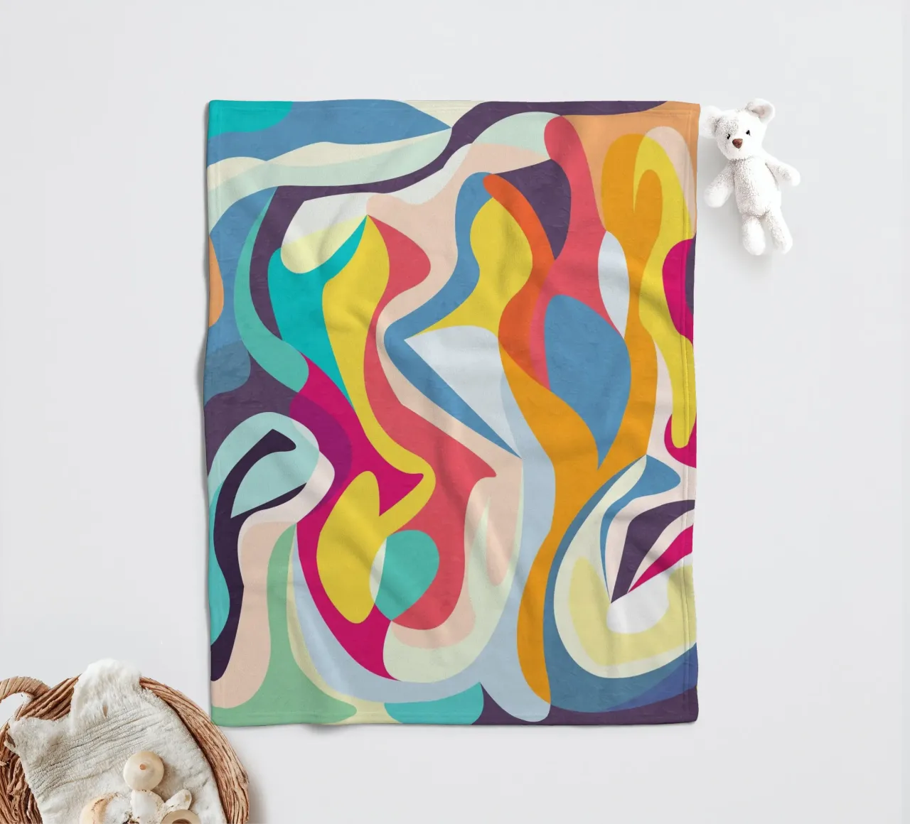 Abstrakter Traum 07 Fleecedecke von lovely lines