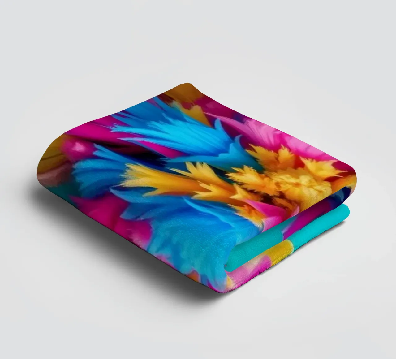 Brightly colored paper bursts create an artistic display towel by DesignDoodle