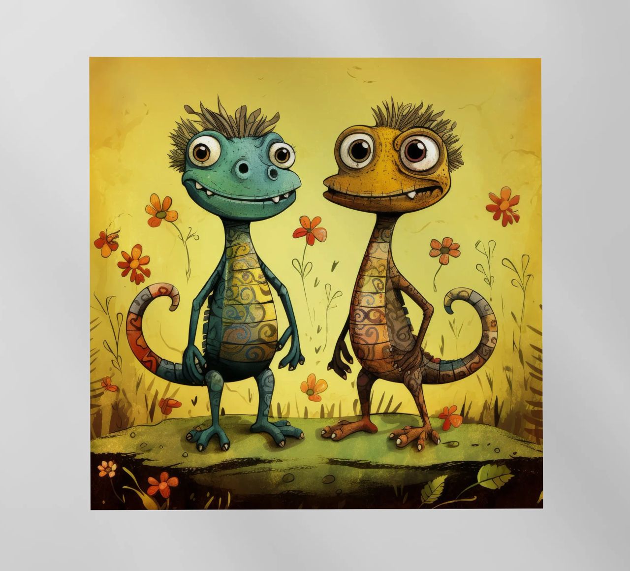 Retro Lizard Duo pellicola backlit da Funny Animals