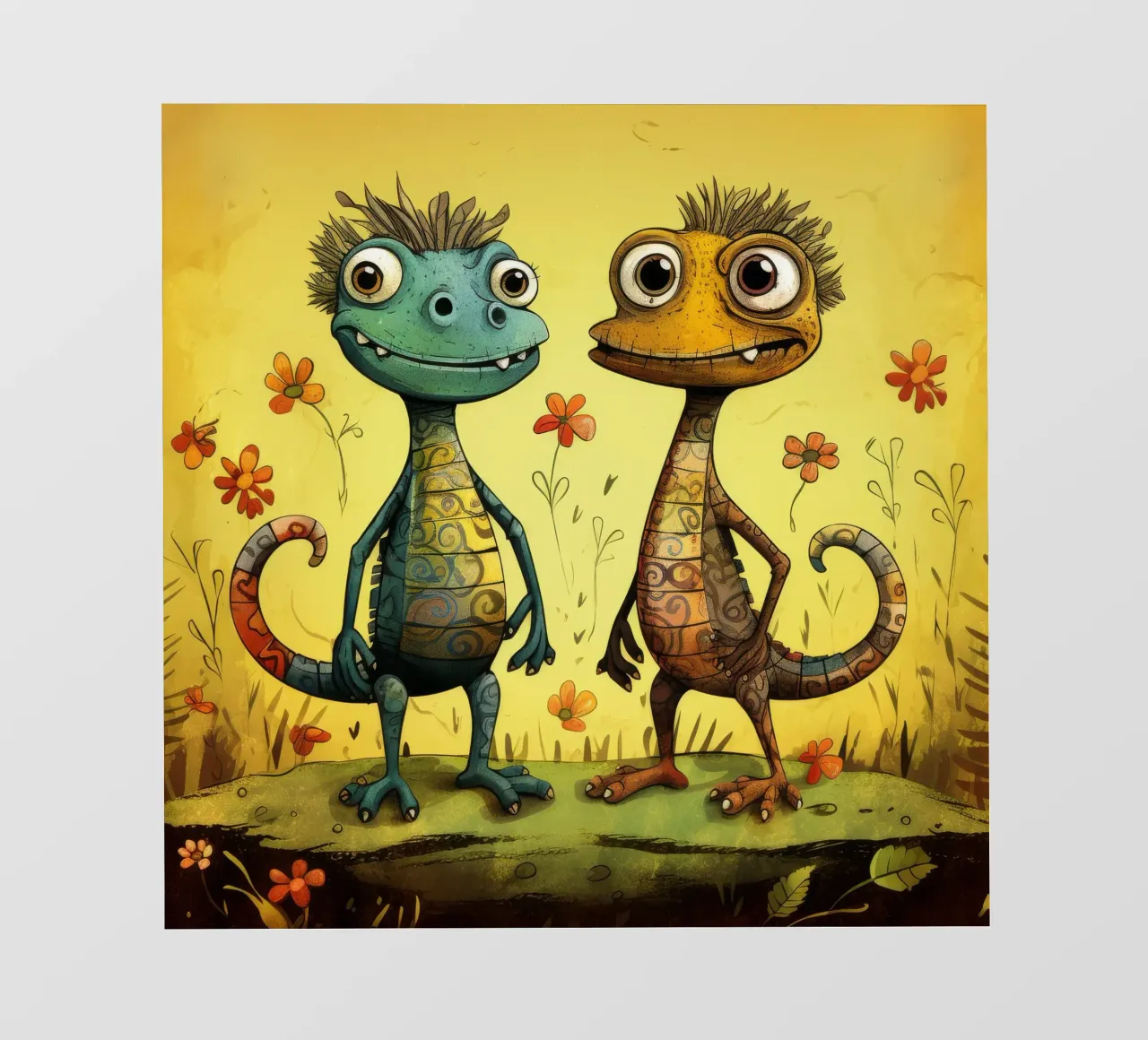 Retro Lizard Duo pellicola backlit da Funny Animals