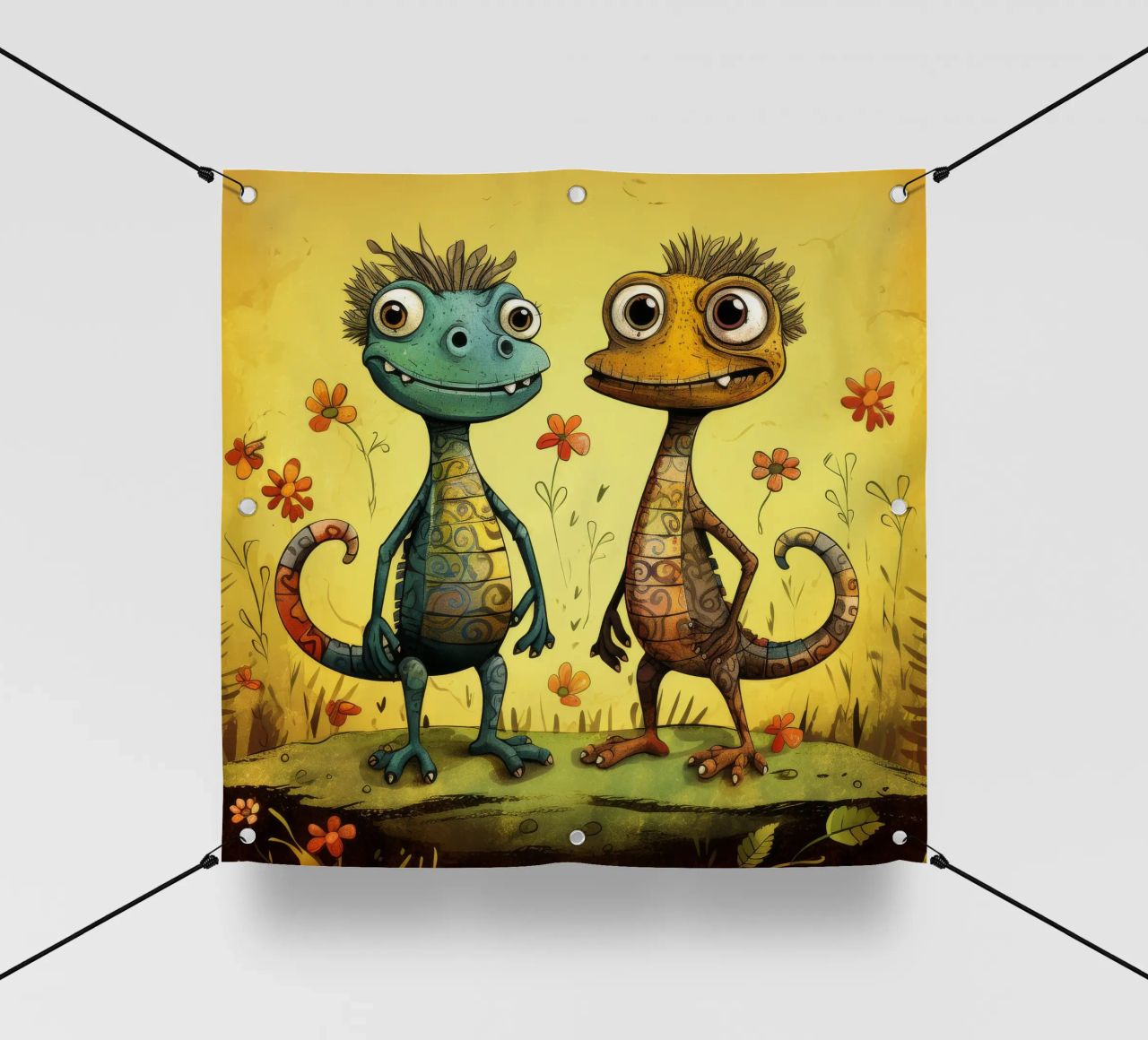 Retro Lizard Duo telo in pvc da Funny Animals