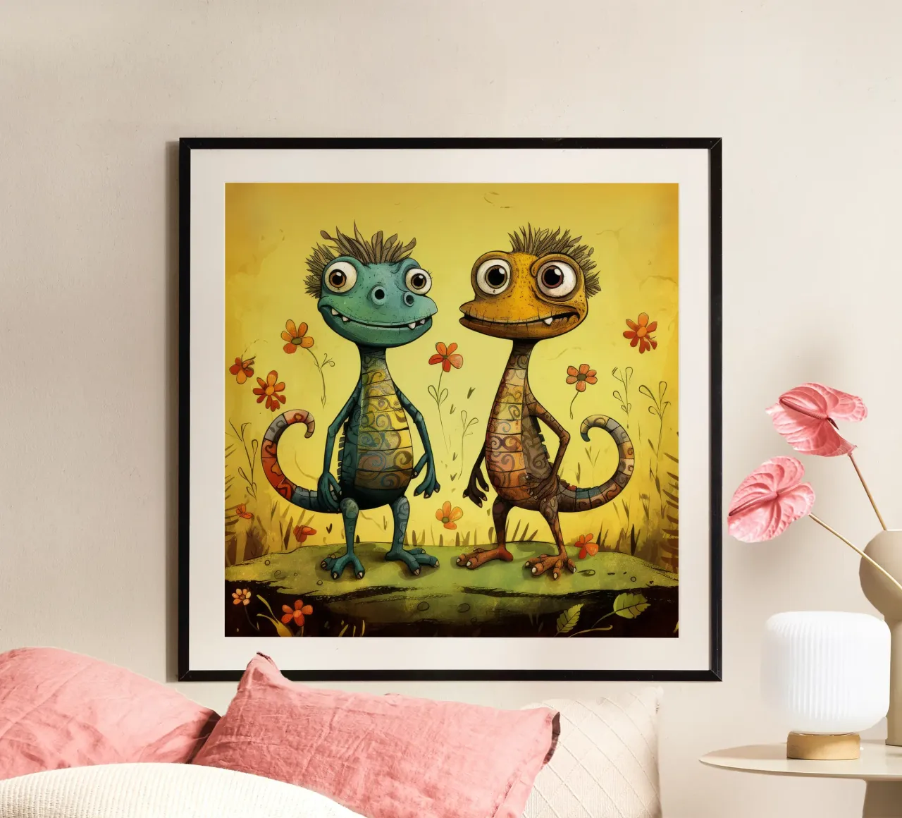 Retro Lizard Duo carta hahnemühle da Funny Animals