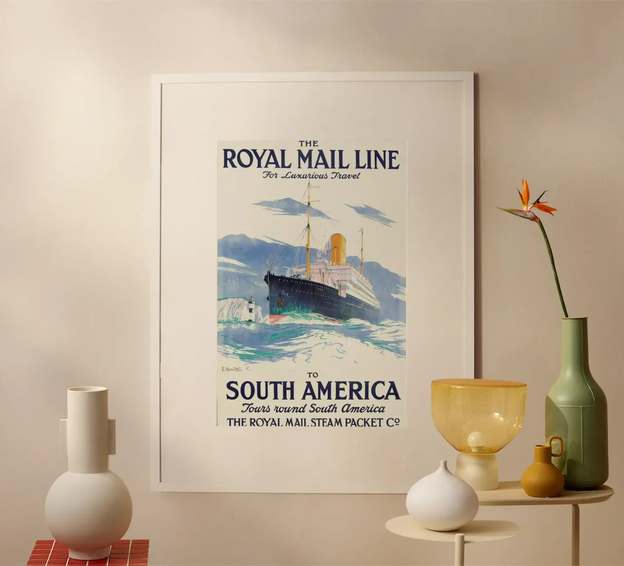 Hamilton - The Royal Mail Line to South America. carta hahnemühle da ARTOTHEK