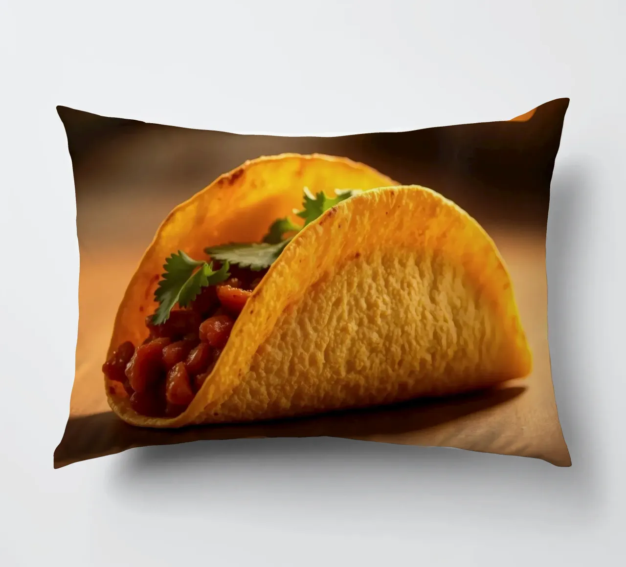 Deliziosi taco ripieni di fagioli conditi e di cuscino da DesignDoodle