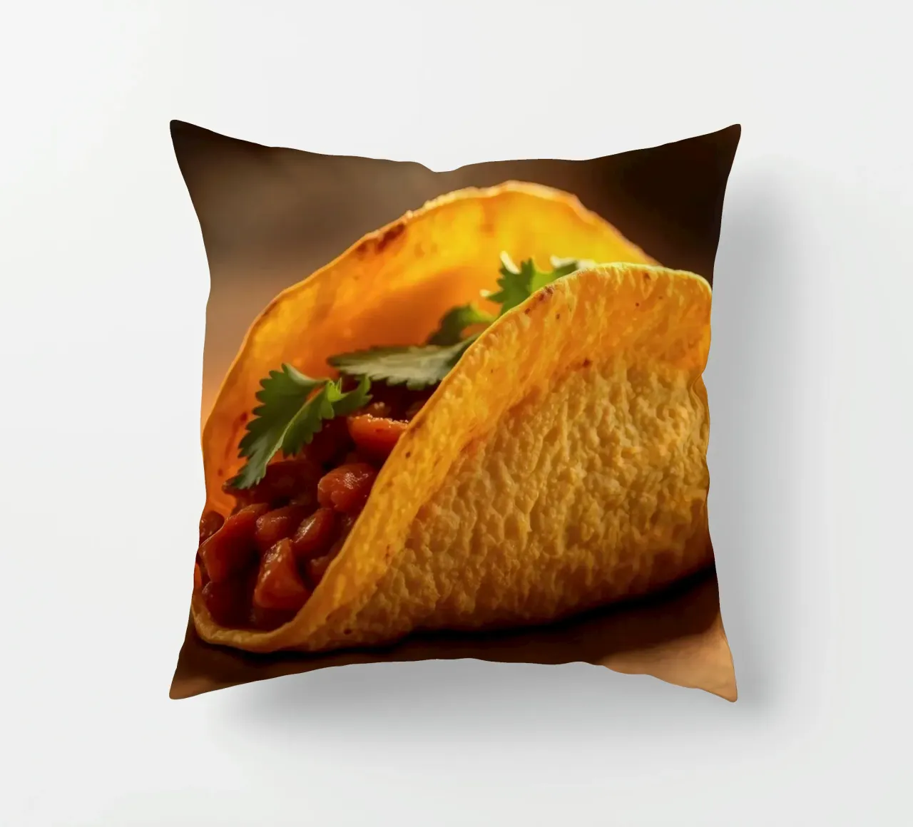 Deliziosi taco ripieni di fagioli conditi e di cuscino da DesignDoodle