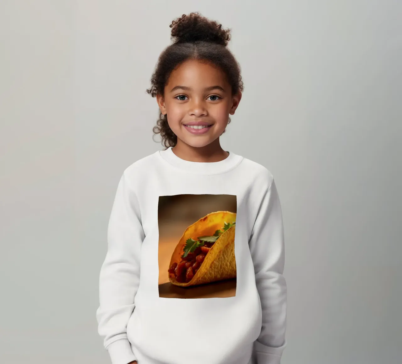 Deliziosi taco ripieni di fagioli conditi e di felpa bambino da DesignDoodle