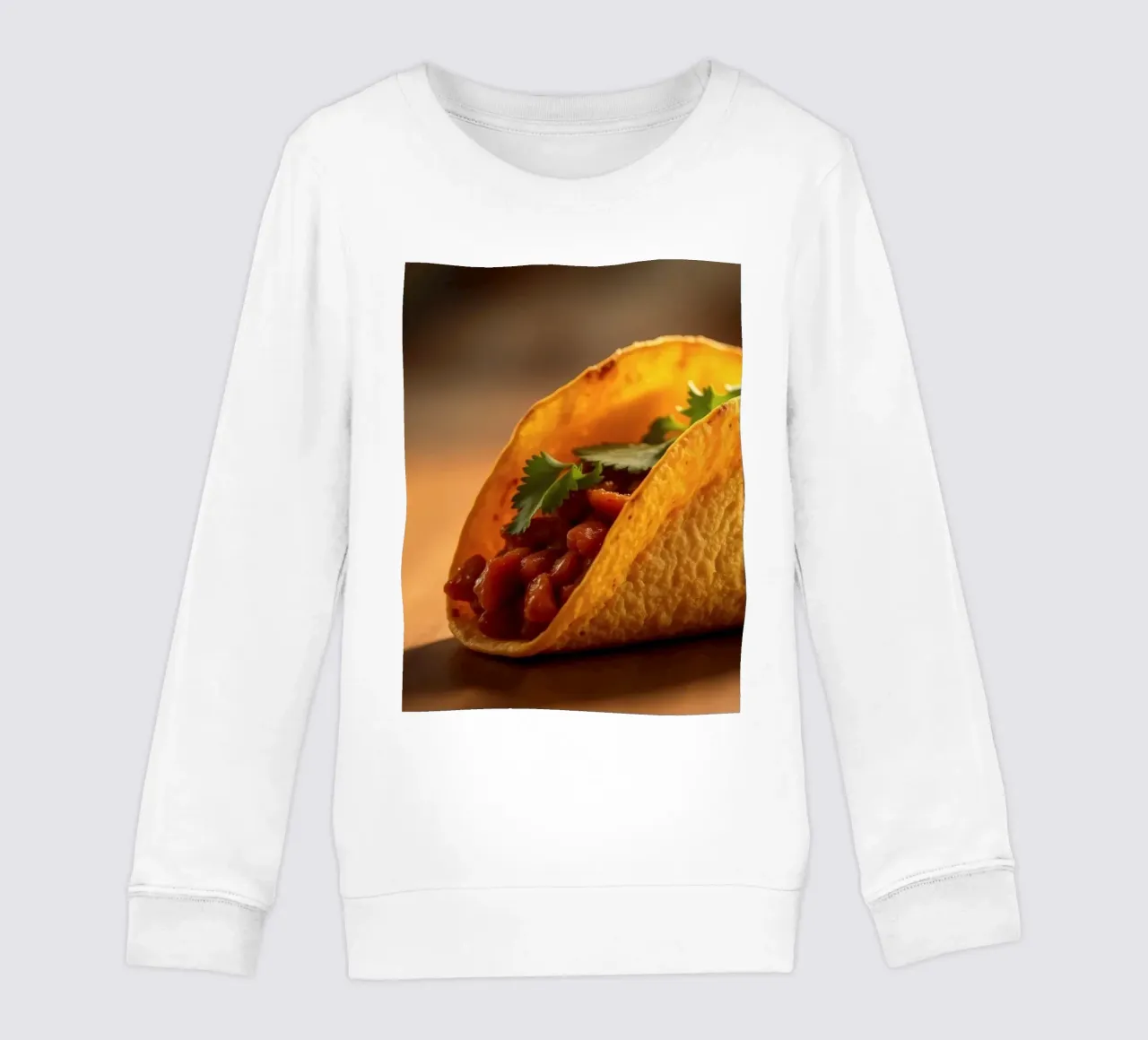 Deliziosi taco ripieni di fagioli conditi e di felpa bambino da DesignDoodle