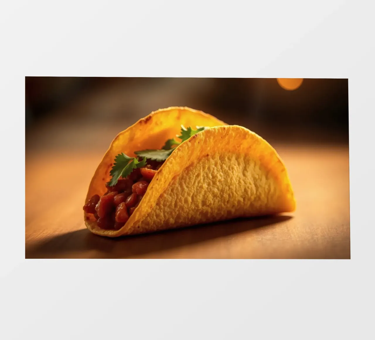 Deliziosi taco ripieni di fagioli conditi e di telo in pvc da DesignDoodle