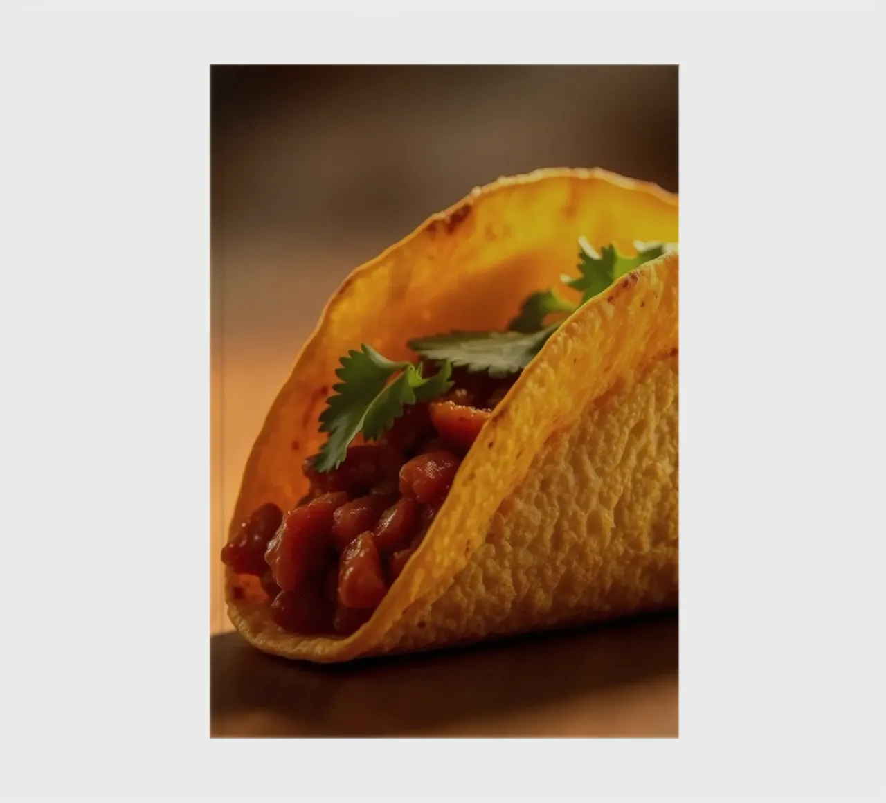 Delicious taco filled with seasoned beans and fresh notebook by DesignDoodle