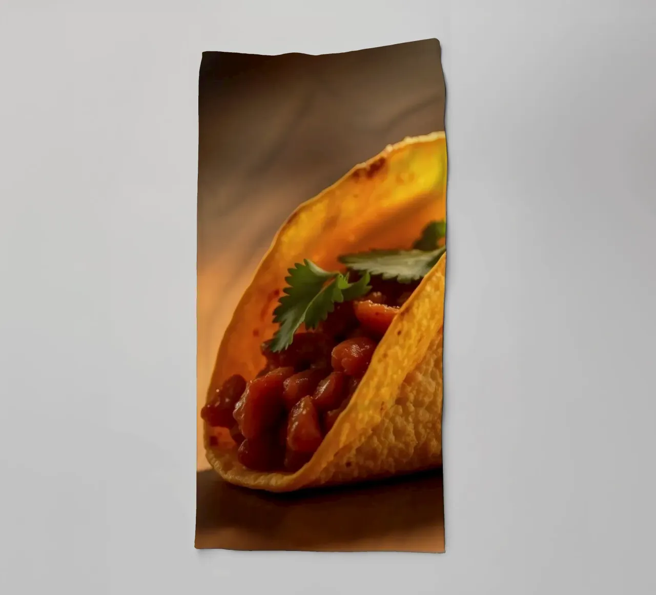 Deliziosi taco ripieni di fagioli conditi e di asciugamano da bagno da DesignDoodle