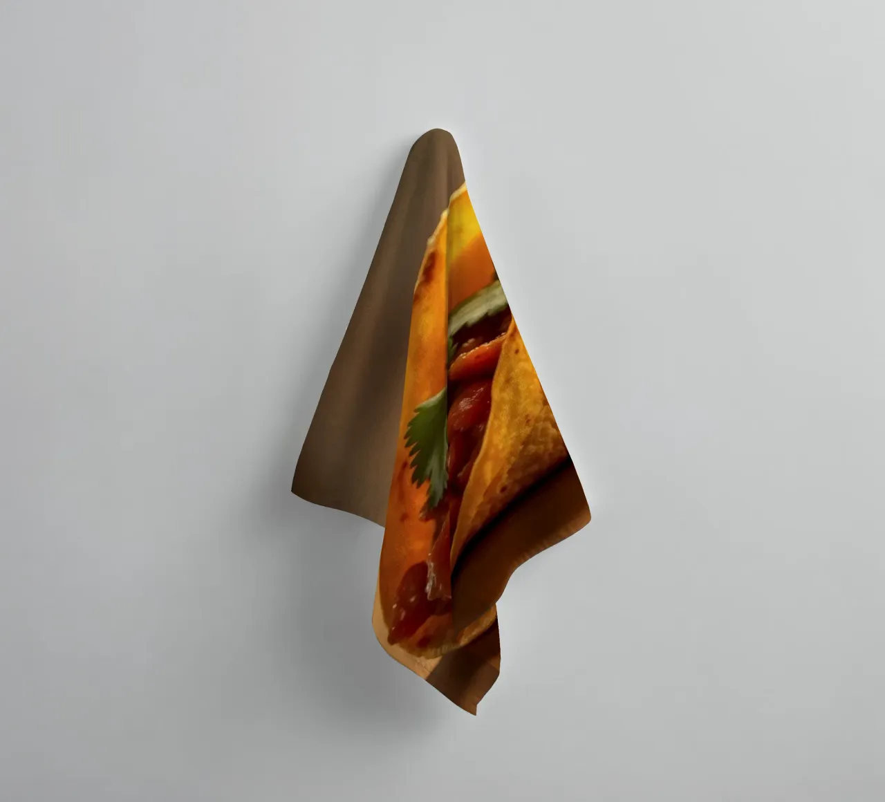 Deliziosi taco ripieni di fagioli conditi e di asciugamano da bagno da DesignDoodle