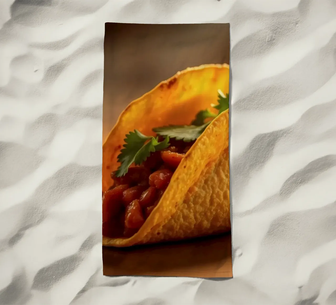 Deliziosi taco ripieni di fagioli conditi e di telo mare da DesignDoodle