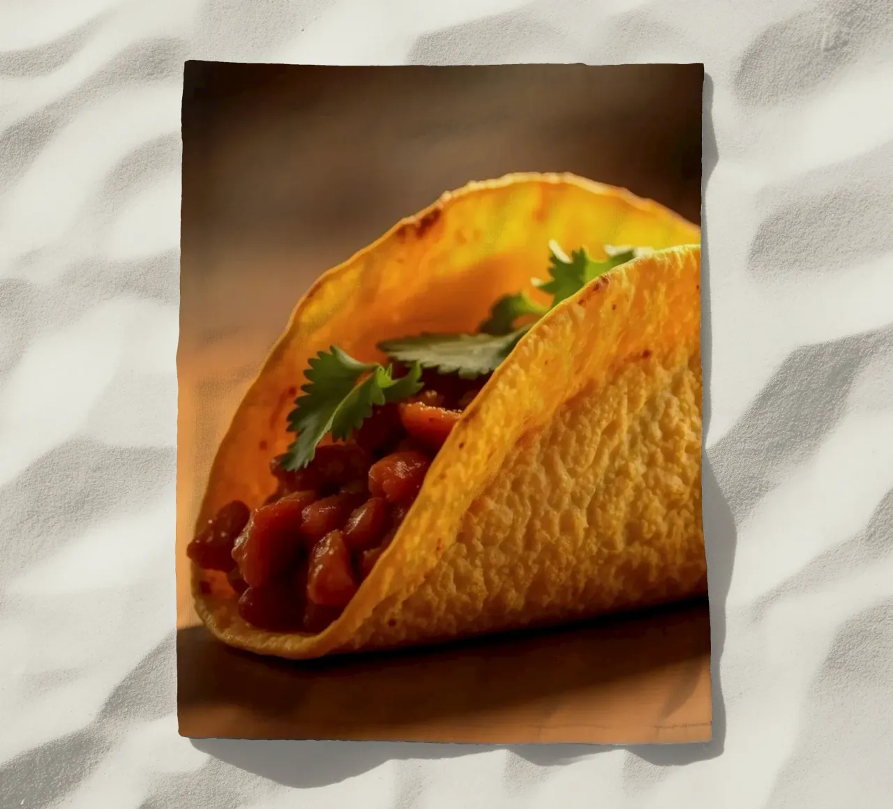 Deliziosi taco ripieni di fagioli conditi e di telo mare da DesignDoodle