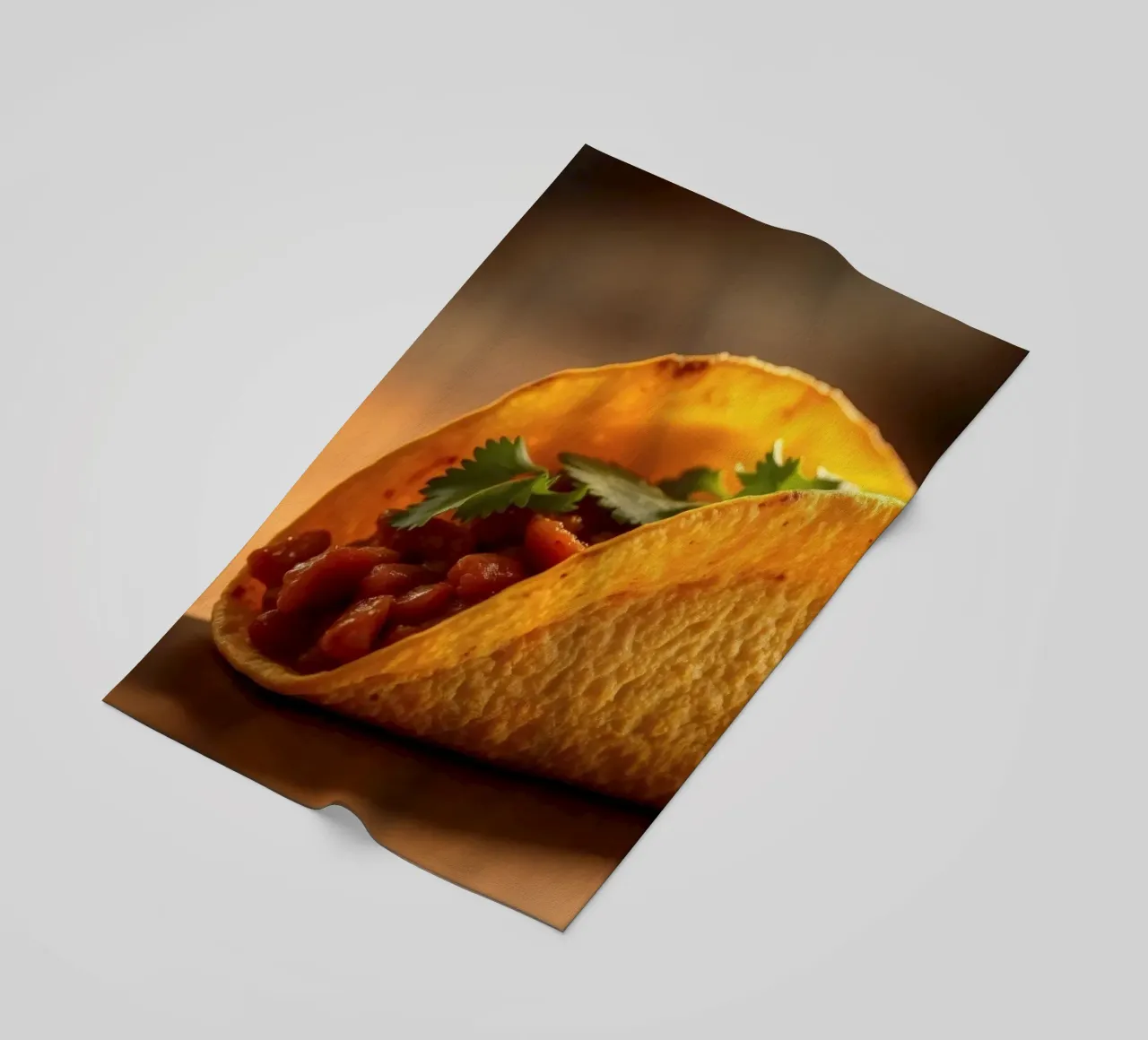 Deliziosi taco ripieni di fagioli conditi e di telo mare da DesignDoodle