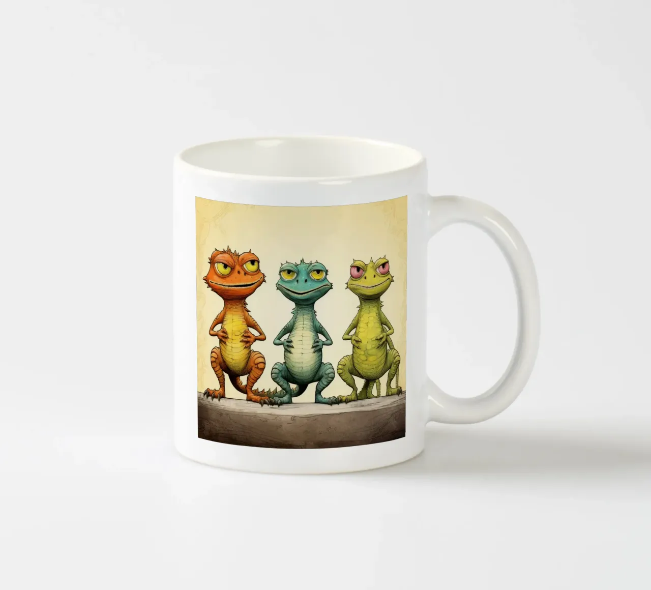 La banda delle lucertole retrò tazza in ceramica da Funny Animals