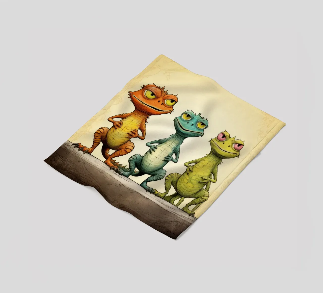 La banda delle lucertole retrò coperta in pile da Funny Animals