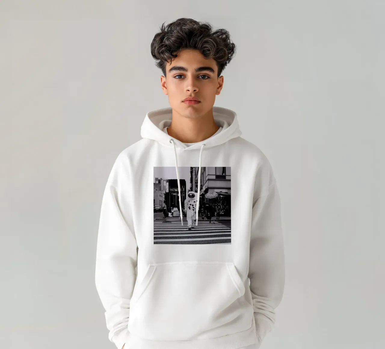 Astronauta in strada felpa con cappuccio da christal shop