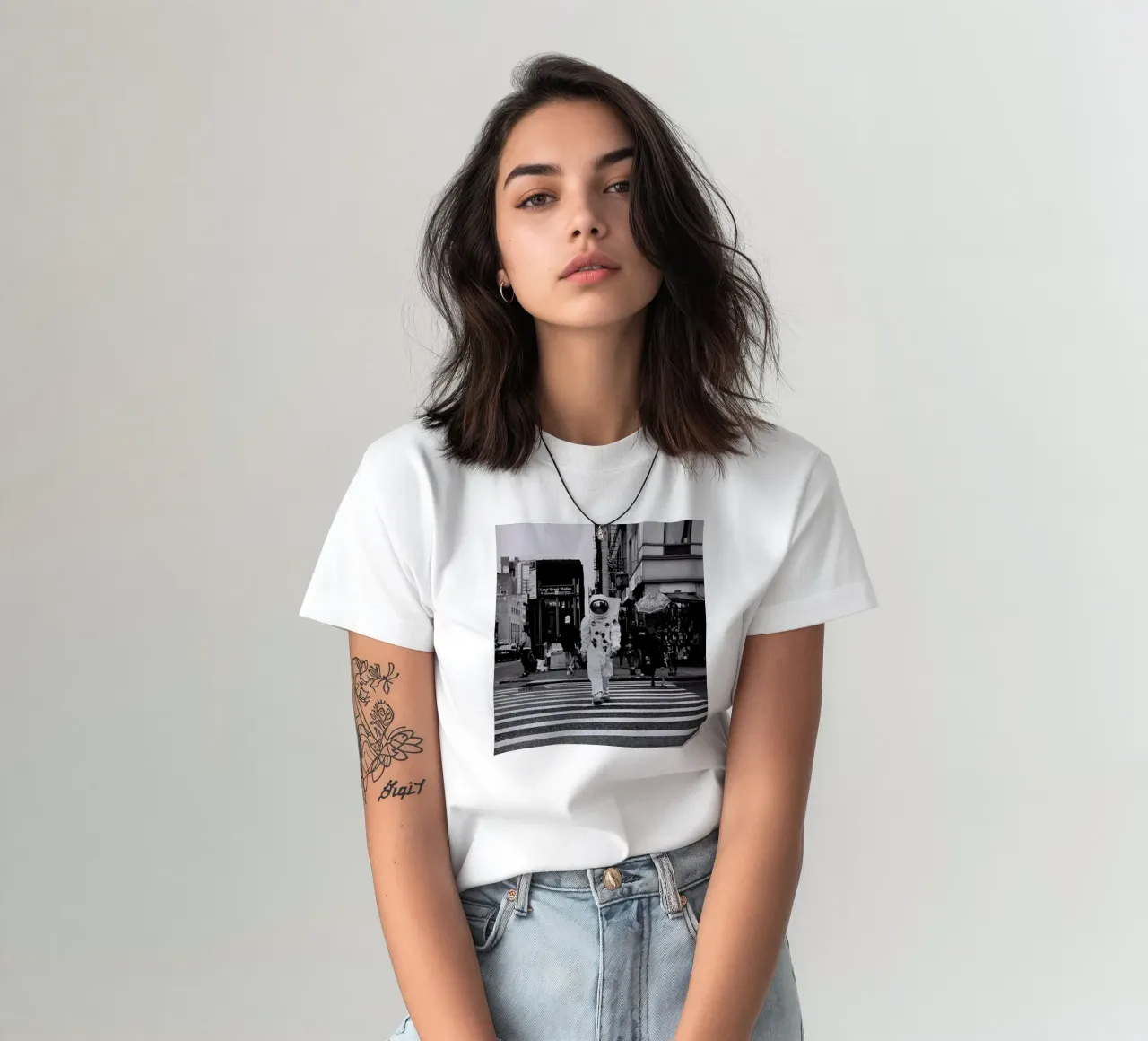 Astronauta in strada t-shirt da christal shop