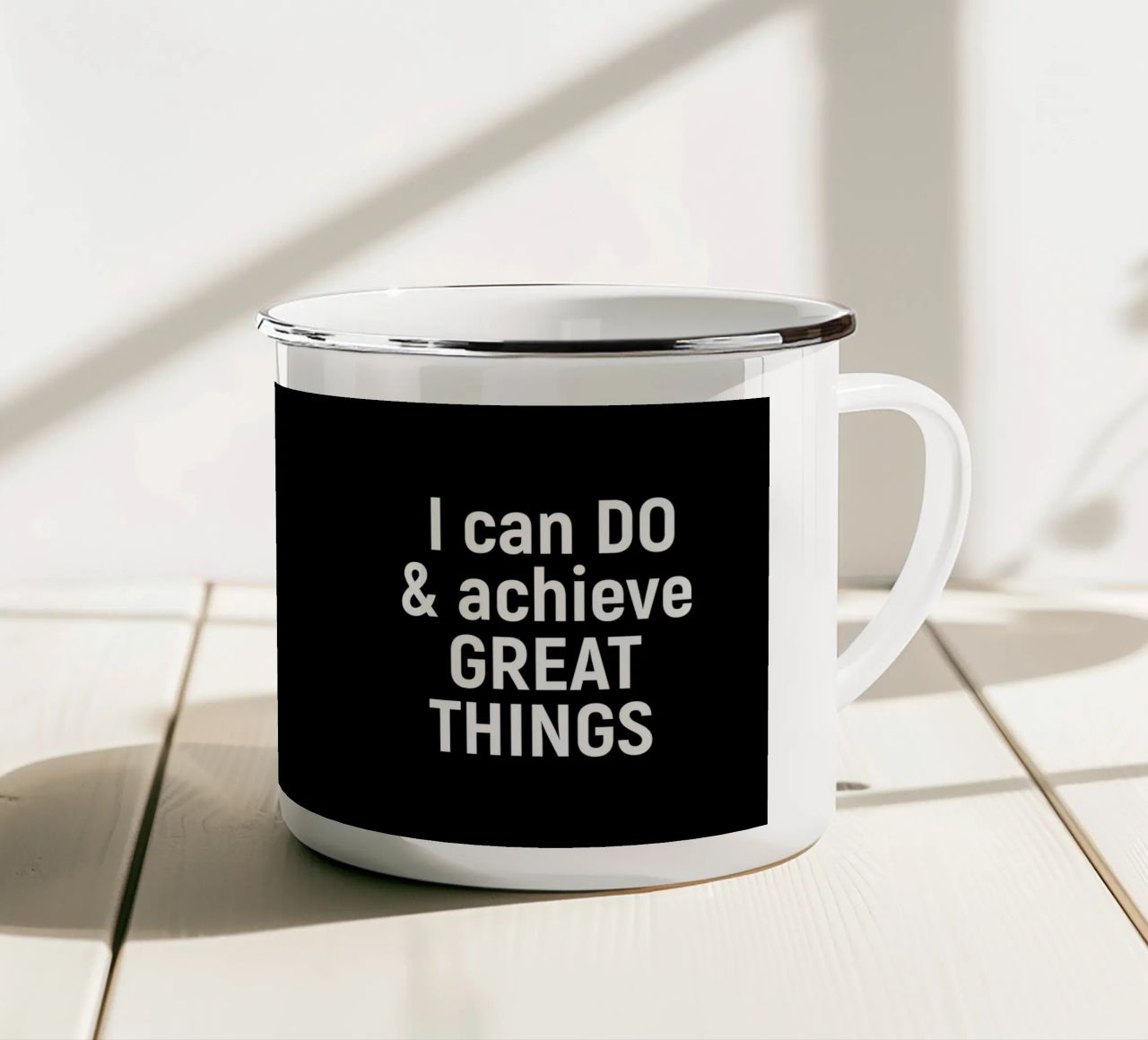 I can do and achieve great things tazza in smalto da positivepipo