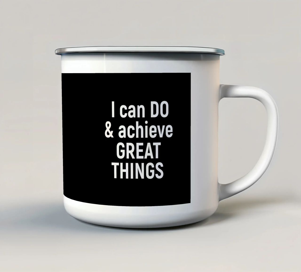 I can do and achieve great things tazza in smalto da positivepipo