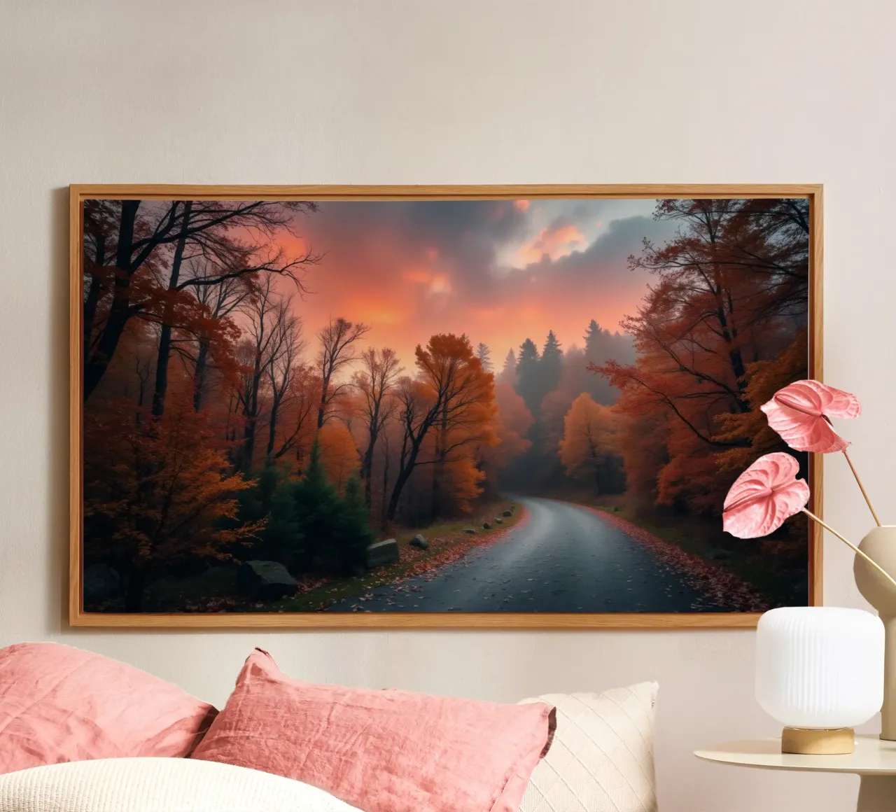 Schöne Herbstlandschaft mit ruhiger kurvenreicher Straße Forex-Platte von DesignDoodle
