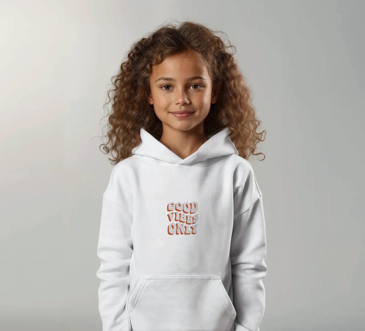 Good Vibes Only felpa bambino con cappuccio da Attaboy Dsgn