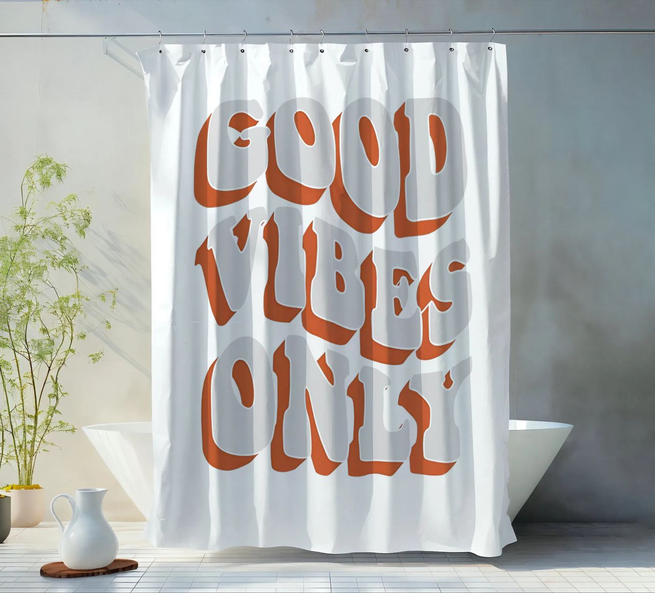 Good Vibes Only tenda da doccia da Attaboy Dsgn