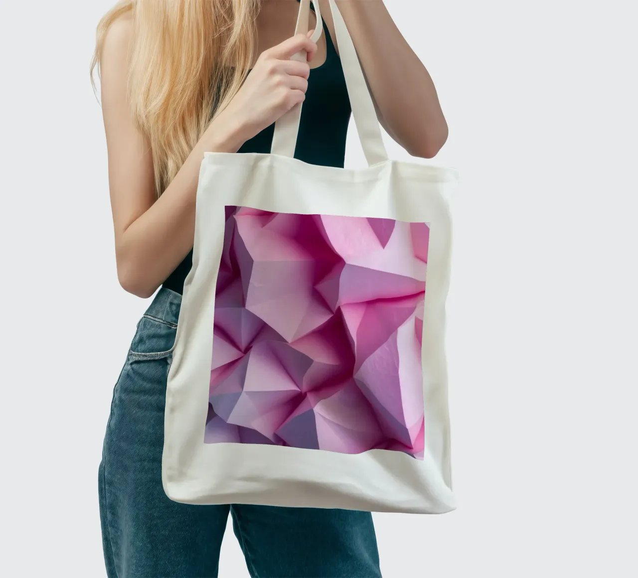 Le colorate forme geometriche 3D creano un intrigante astratto. borsa in juta da DesignDoodle
