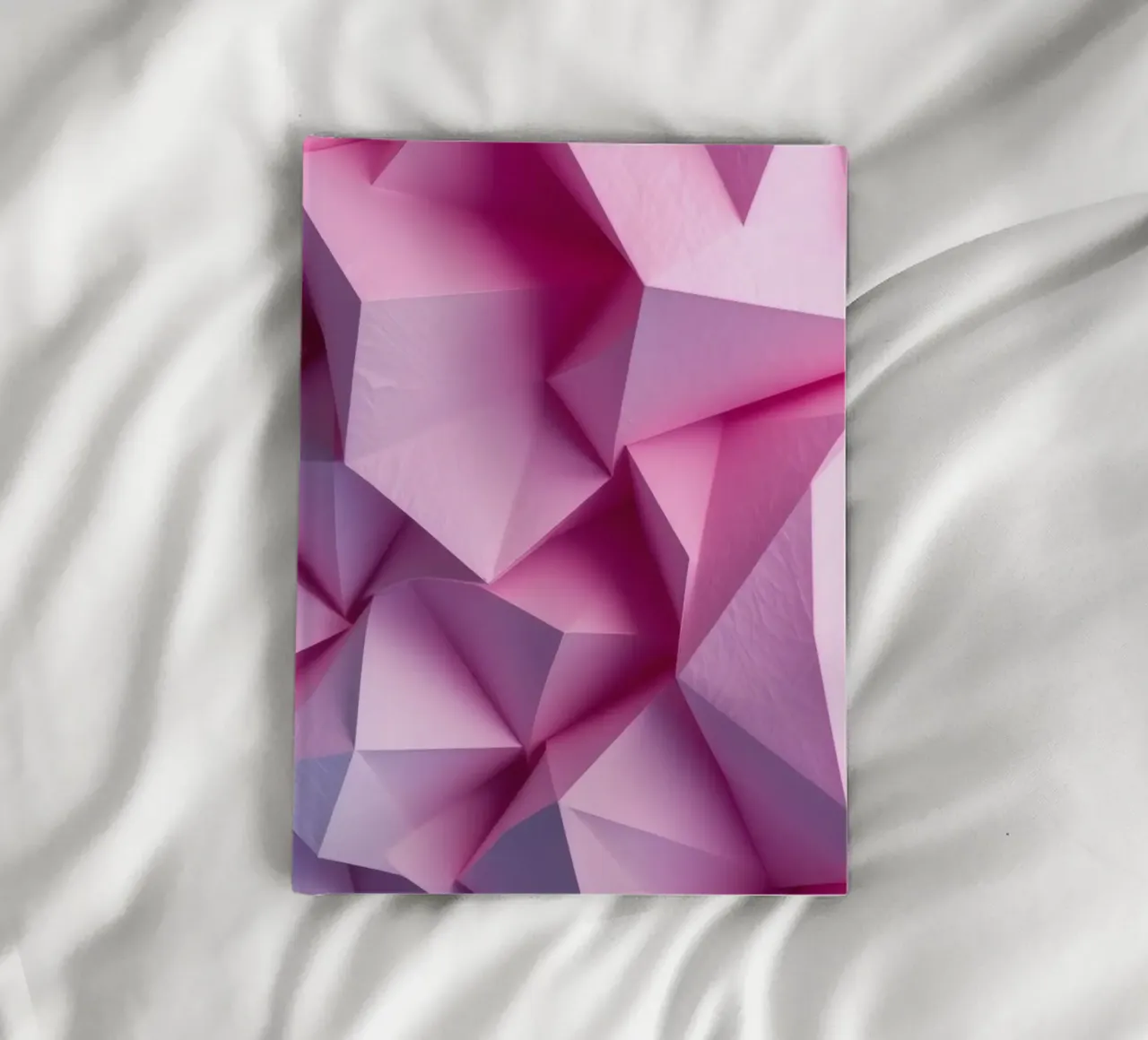 Colorful 3D geometric shapes create an intriguing abstract notebook by DesignDoodle