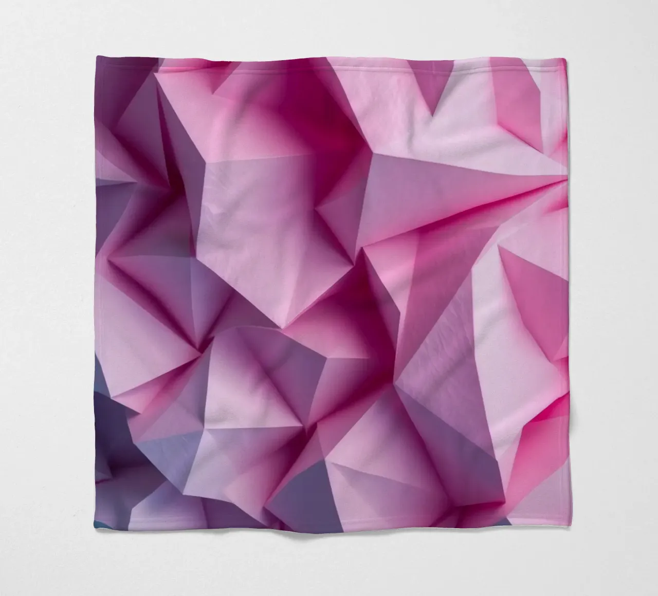Colorful 3D geometric shapes create an intriguing abstract fleece blanket by DesignDoodle