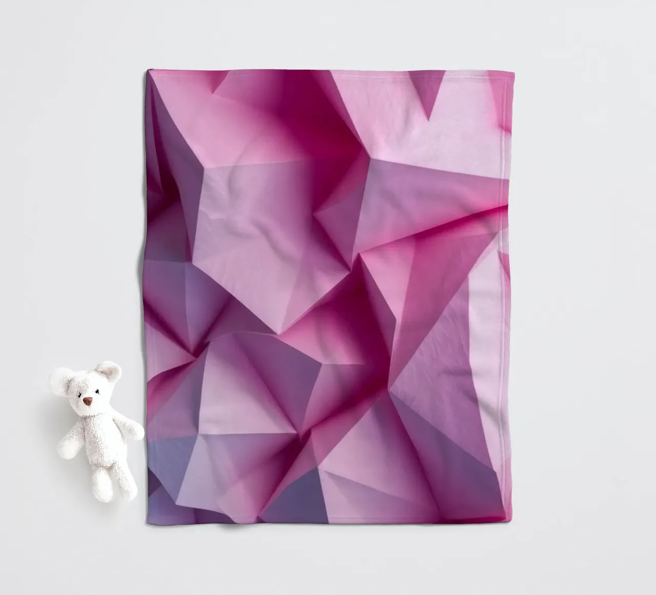 Colorful 3D geometric shapes create an intriguing abstract fleece blanket by DesignDoodle