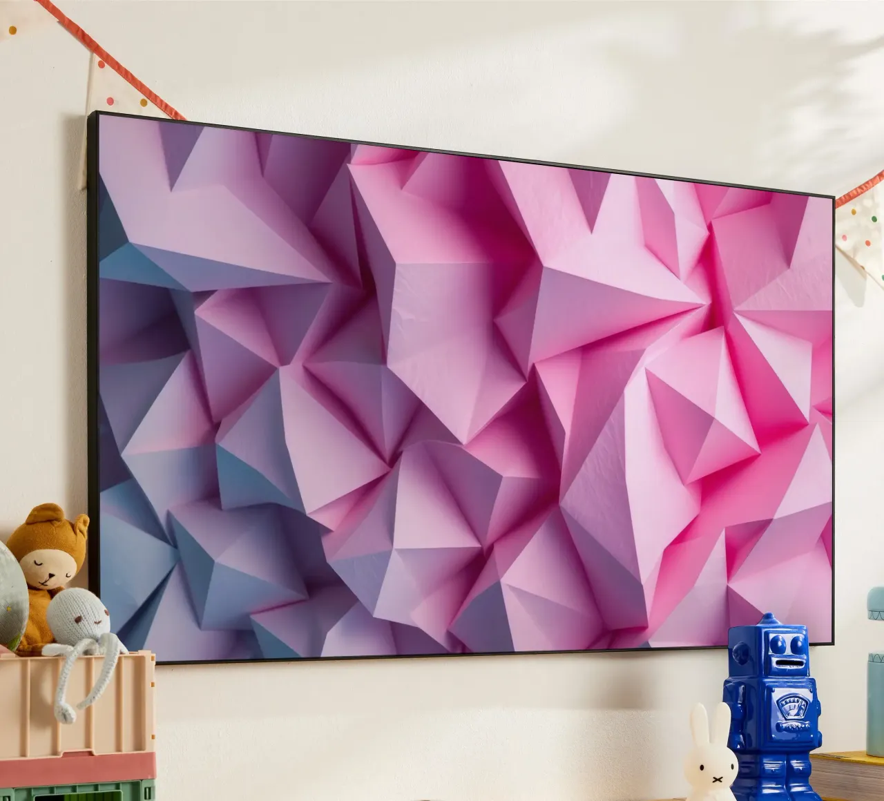 Le colorate forme geometriche 3D creano un intrigante astratto. alluminio dibond da DesignDoodle
