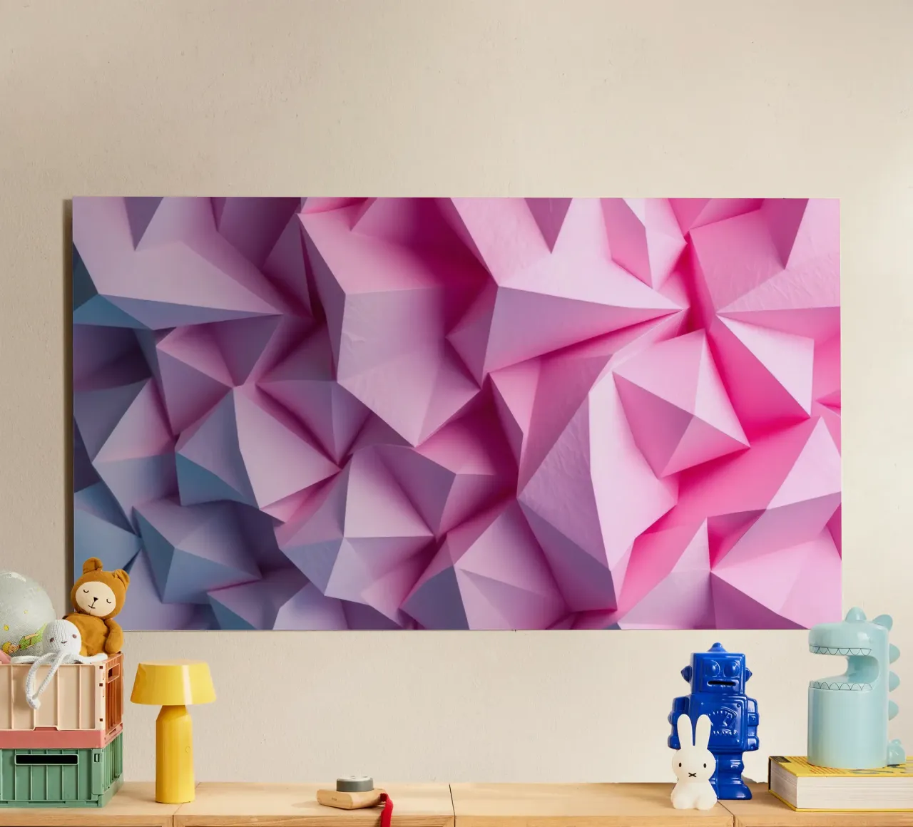 Le colorate forme geometriche 3D creano un intrigante astratto. alluminio dibond da DesignDoodle
