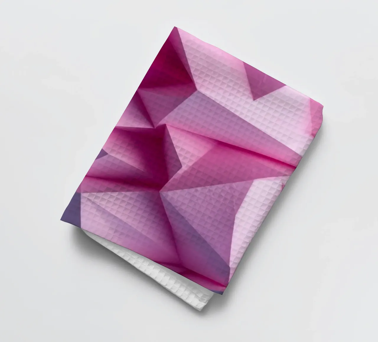 Colorful 3D geometric shapes create an intriguing abstract tea towel by DesignDoodle