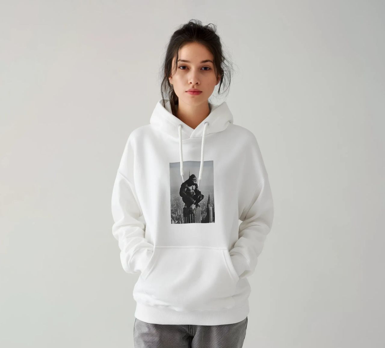 King Kong nella Torre felpa con cappuccio da christal shop