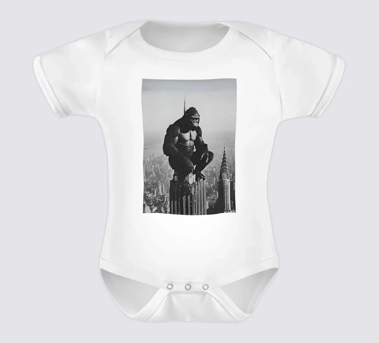 King Kong nella Torre body neonato maniche corte da christal shop