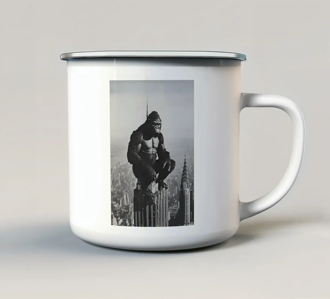 King kong en La Torre taza de esmalte de christal shop