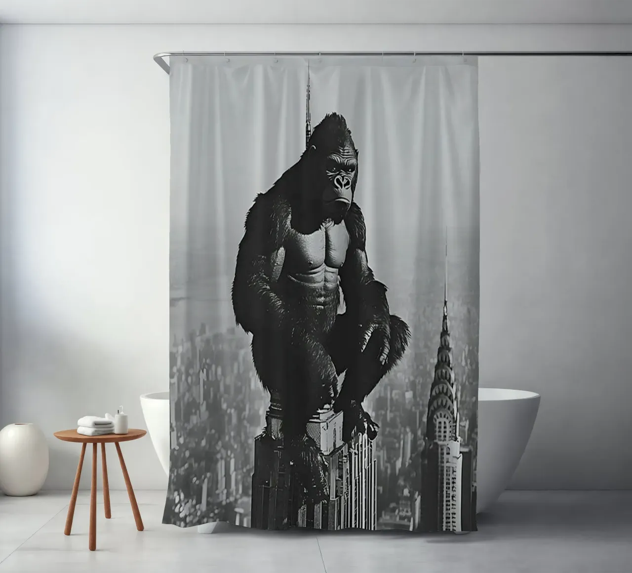 King Kong nella Torre tenda da doccia da christal shop
