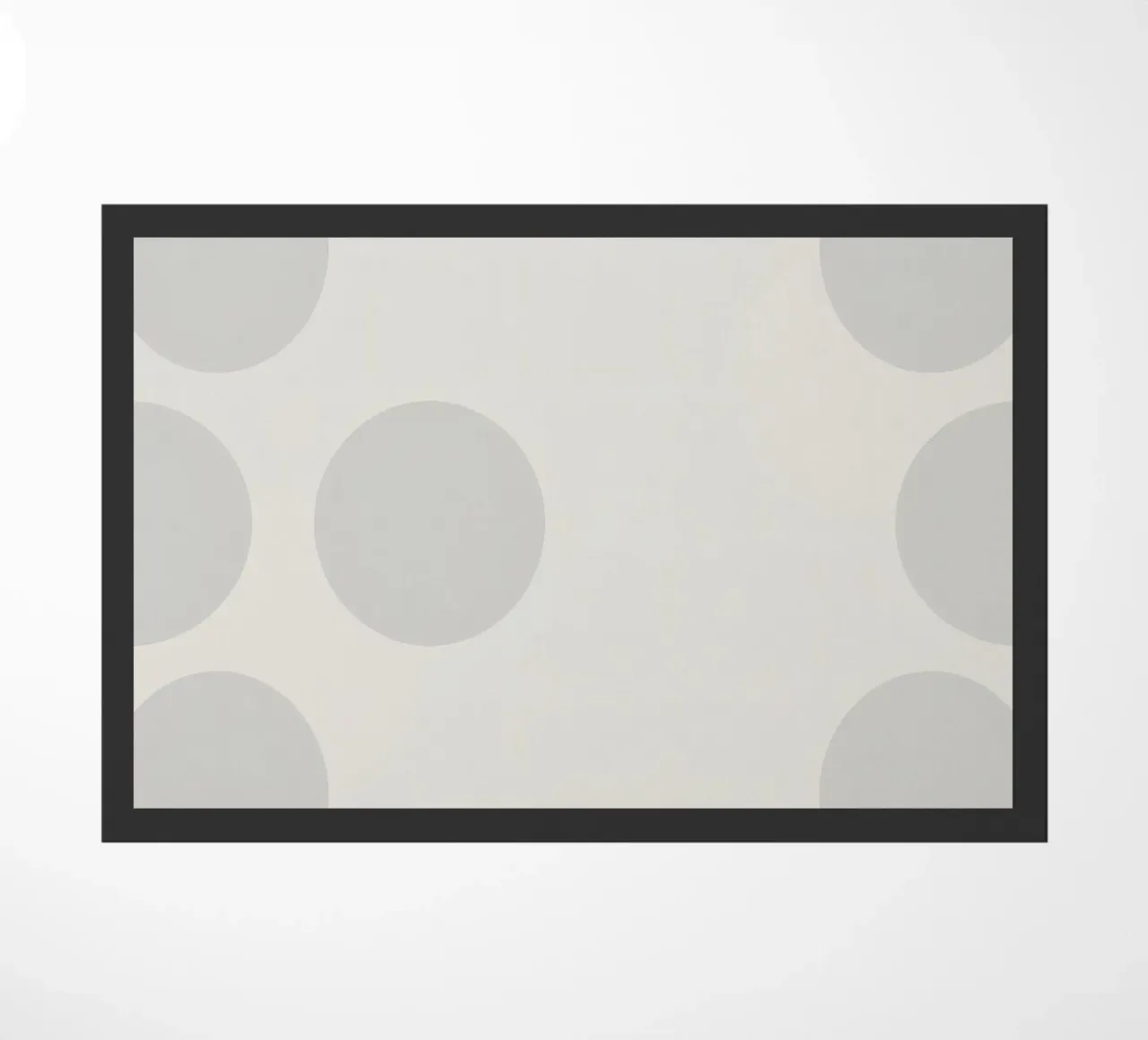 Subtle polka dot pattern on a light background doormat by DesignDoodle