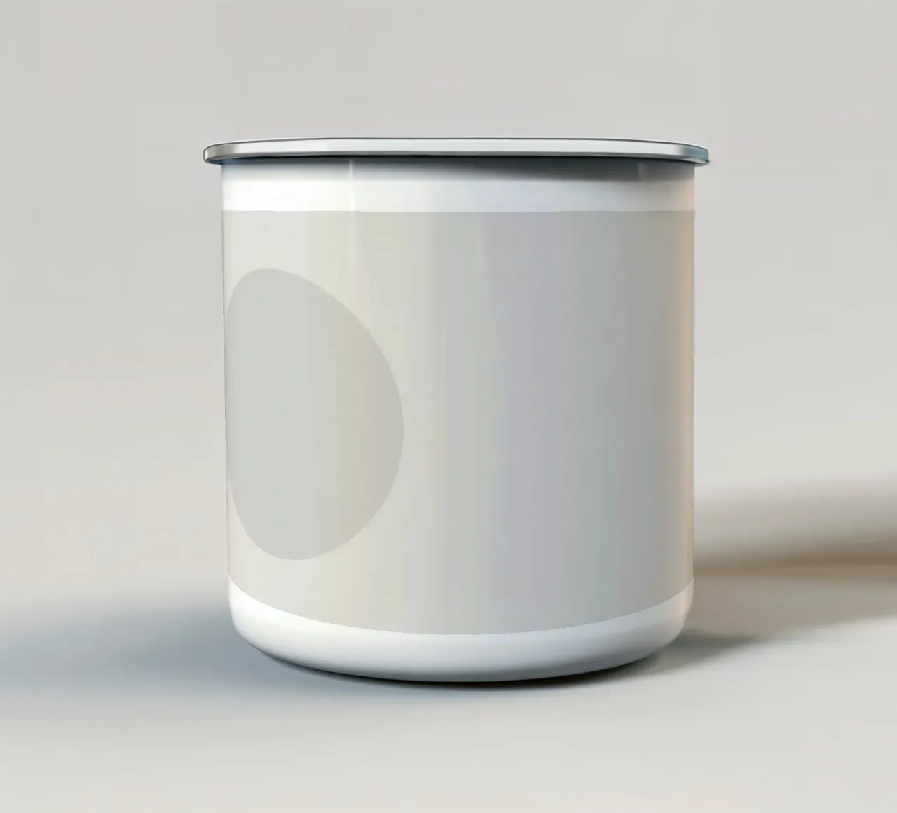 Subtle polka dot pattern on a light background enamel mug by DesignDoodle