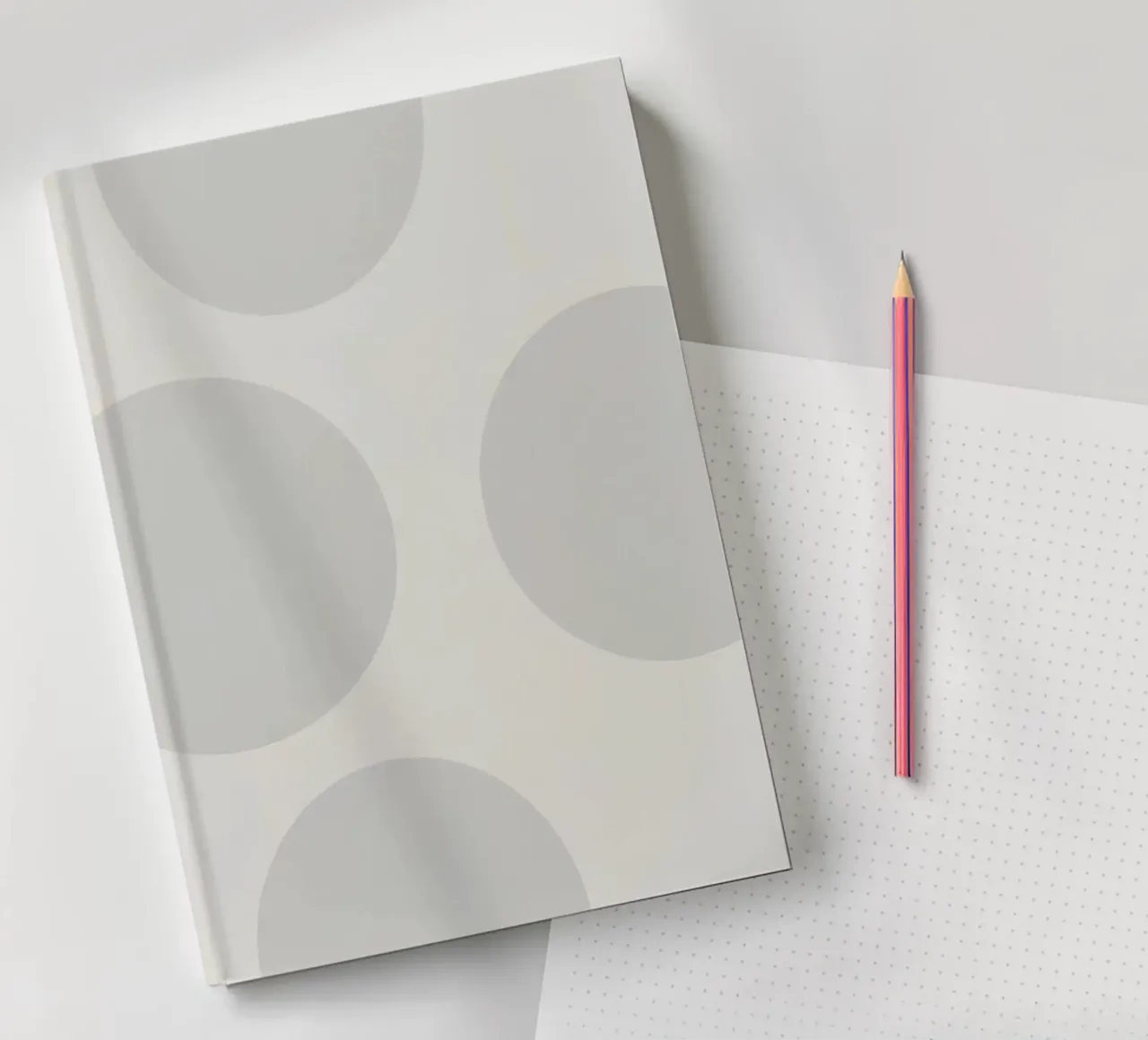 Subtle polka dot pattern on a light background notebook by DesignDoodle
