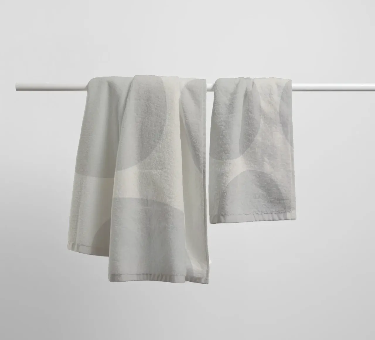 Subtle polka dot pattern on a light background towel by DesignDoodle