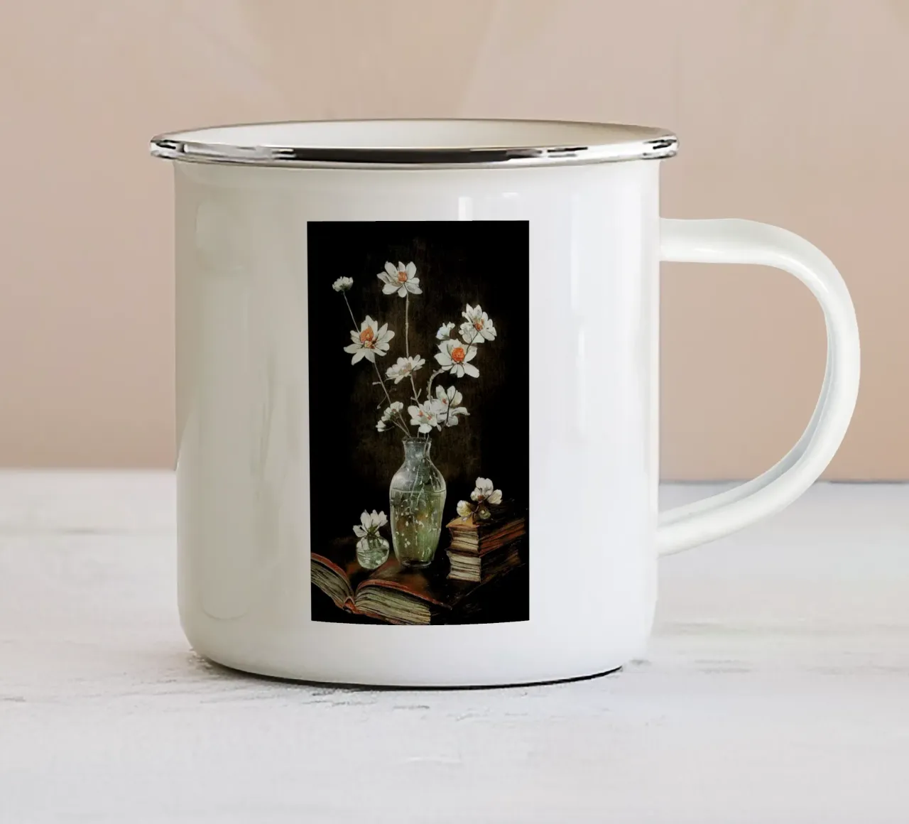 Stilllife With Books tazza in smalto da treechild